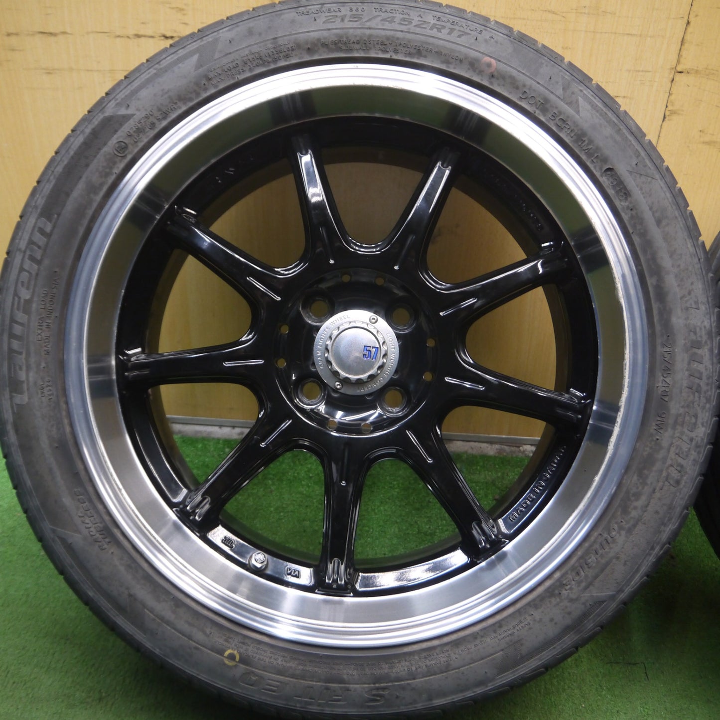 *送料無料* 4本価格★RAYS gram LIGHTS 57Gainer 215/45R17 ラウフェン S FIT EQ レイズ グラムライツ 17インチ PCD100/4H★4042312Hノ