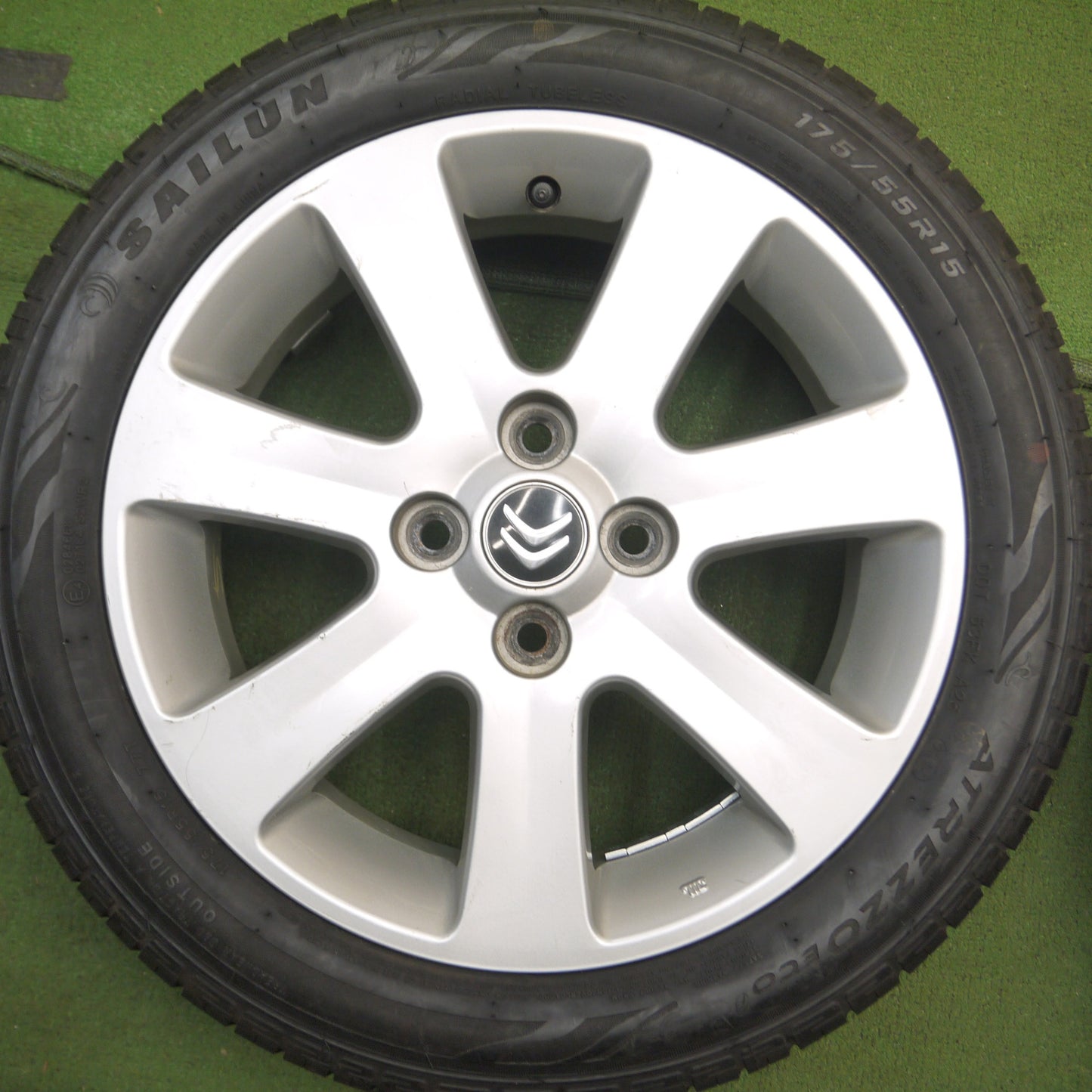 *送料無料* バリ溝！9.5分★三菱 アイミーブ i-MiEV 純正 145/65R15 175/55R15 サイルン ATREZZO ECO PCD100/4H シトロエン★4040802Hノ