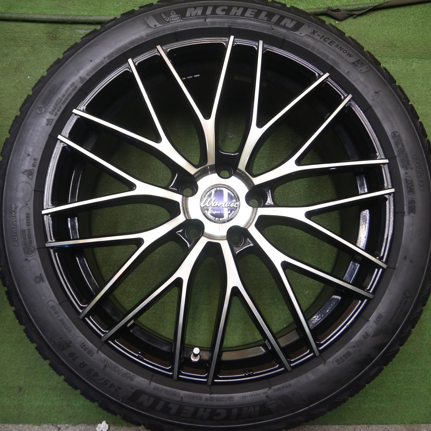 [送料無料] キレイ！21年★スタッドレス 245/45R19 ミシュラン X-ICE SNOW MONZA JAPAN warwic EMPRESS MESH 19インチ PCD114.3/5H★4030109Hス