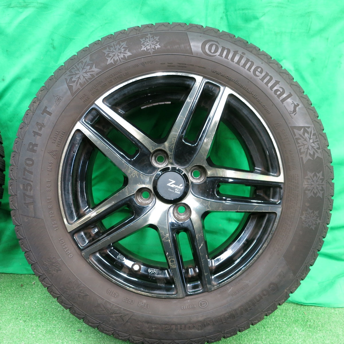 *送料無料* 4本価格★スタッドレス 175/70R14 コンチネンタル コンチバイキング コンタクト6 Zmeist VS-1 14インチ  PCD100/4H★4042206ナス