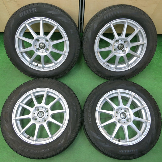 *送料無料* バリ溝！キレイ！8.5分★スタッドレス 175/65R15 ピレリ アイスアシンメトリコ プラス 社外 アルミ 15インチ PCD100/4H★4042801イス