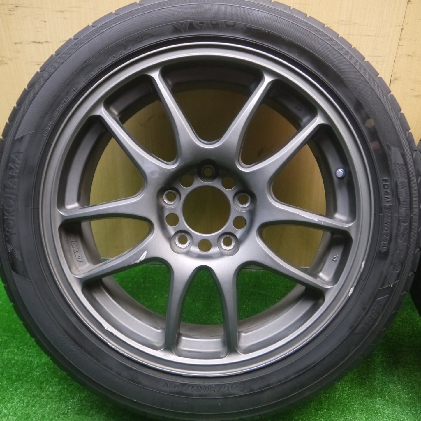 *送料無料* バリ溝！21年！8.5分★WORK EMOTION CR KAI 215/50R17 ヨコハマ エコス ES31 ブリヂストン ネクストリー エコピア ワーク PCD114.3/5H★4090906Hノ