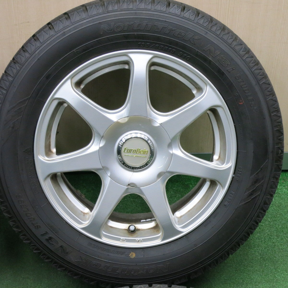 *送料無料* バリ溝！ほぼ10分★スタッドレス 195/65R15 オートバックス ノーストレック N3i EuroBein マナレイ PCD100  114.3/5H マルチ★4040606TNス