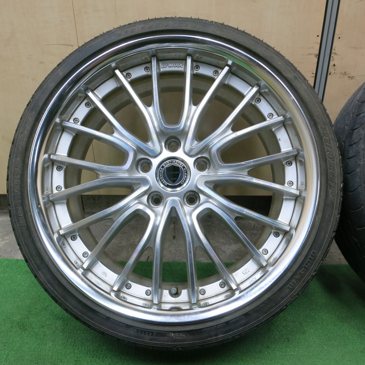 *送料無料* バリ溝！9.5分★WORK SCHWERT SW5 225/35R19 ダンロップ LE MANS LM704 ワーク シュバート PCD114.3/5H★4070203ナノ