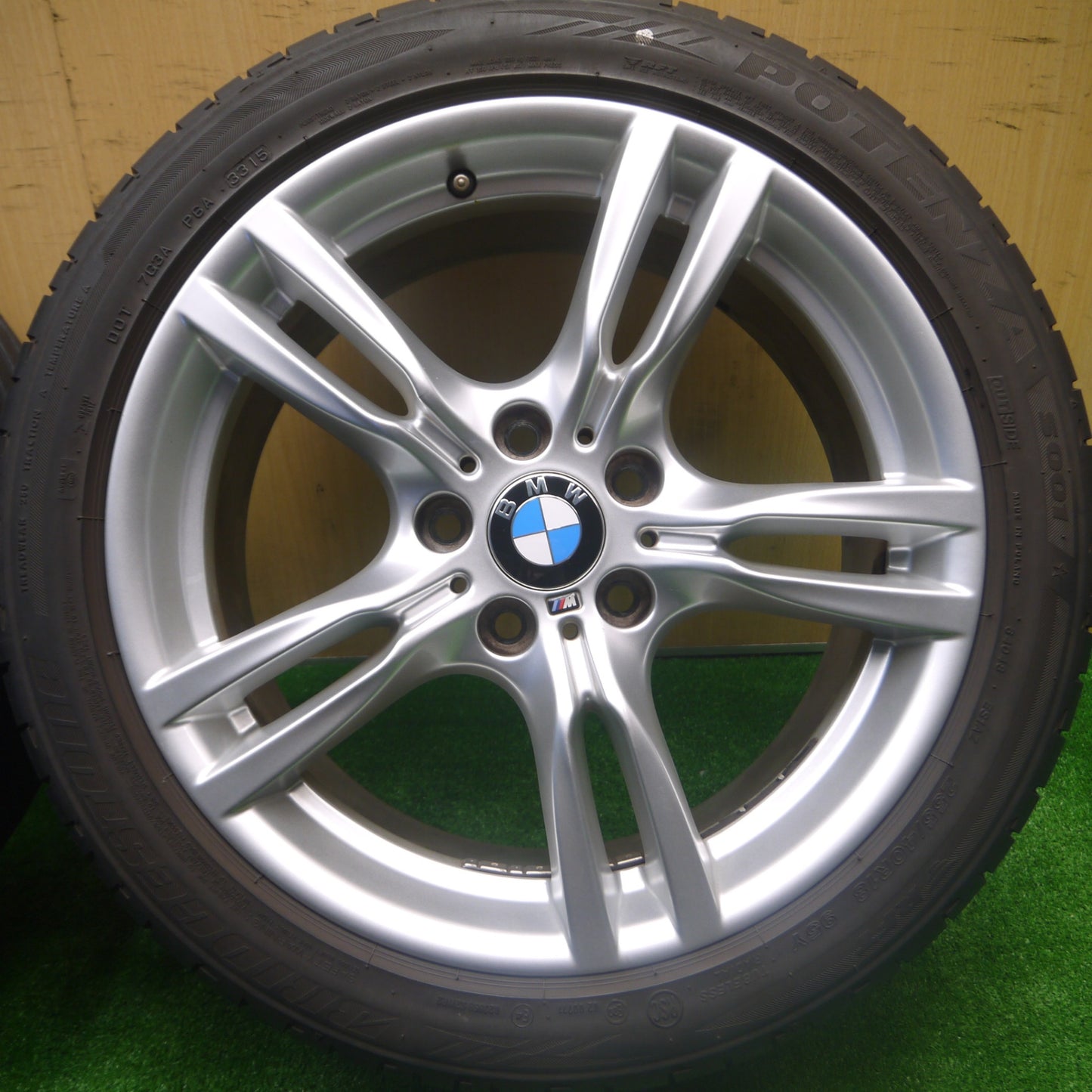 *送料無料* キレイ★BMW 3シリーズ Mスポーツ 純正 225/45R18 255/40R18 ブリヂストン ポテンザ S001 RFT PCD120/5H★4082304Hノ