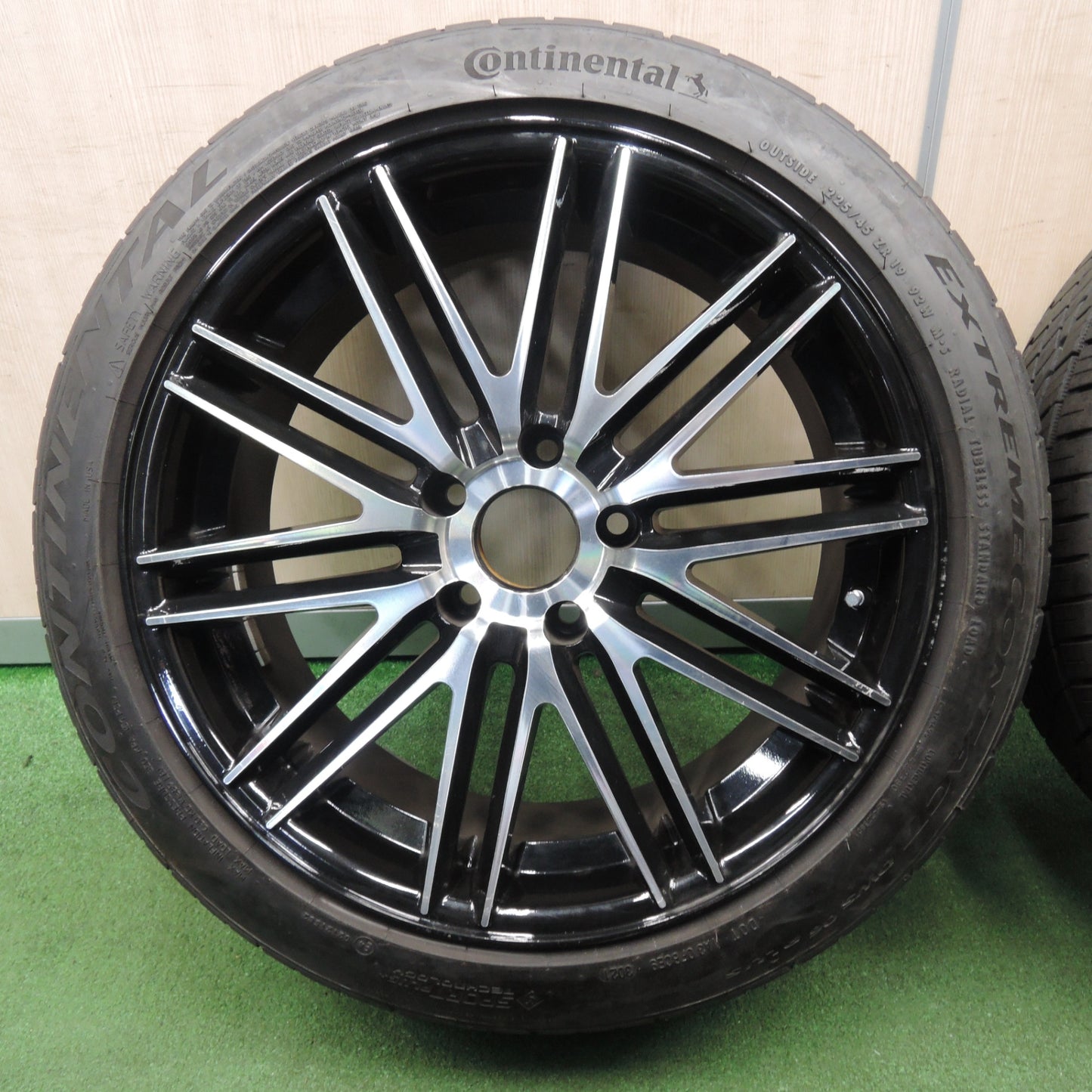 *送料無料* バリ溝！21年！8.5分★BMW 等 225/45R19 コンチネンタル エクストリームコンタクト DWS06 プラス 社外 アルミ PCD120/5H★4030402NJノ