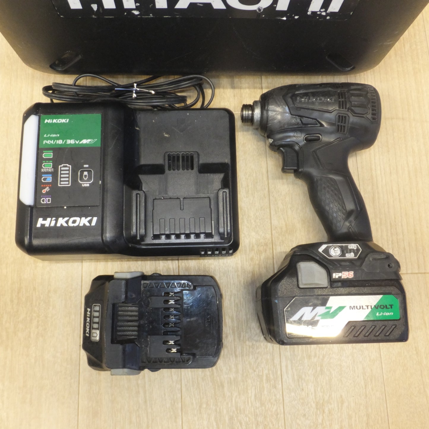 [送料無料] ジャンク★ハイコーキ HiKOKI コードレスインパクトドライバ WH36DA　蓄電池 BSL36A18 2個　急速充電器 UC18YDL2　セット★
