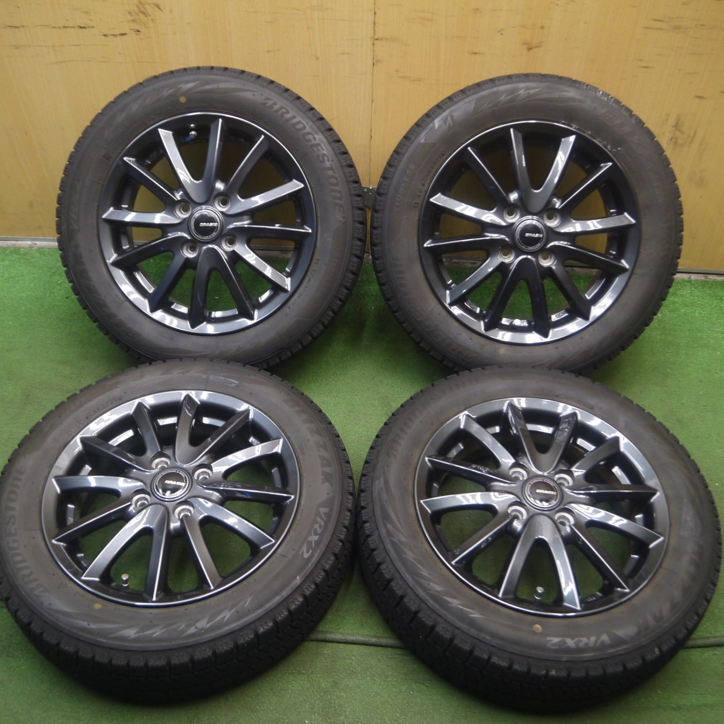 *送料無料* バリ溝！22年！キレイ！9分★スタッドレス 155/65R14 ブリヂストン ブリザック VRX2 DRASIZ KOSEI 光生 14インチ PCD100/4H★4052111Hス