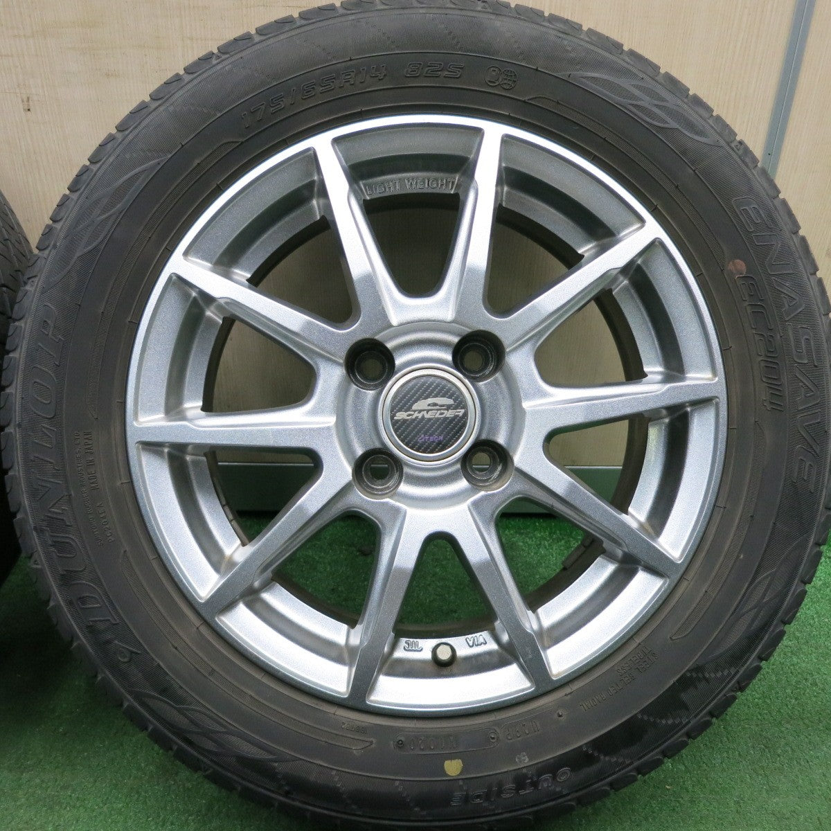 *送料無料* 4本価格！20年★175/65R14 ダンロップ エナセーブ EC204 SCHNEIDER ATECH シュナイダー 14インチ PCD100/4H★4050608HAノ