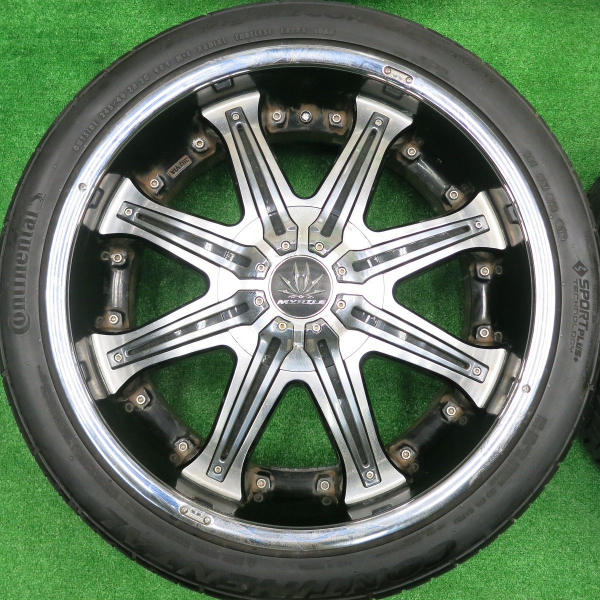 *送料無料* バリ溝！9.5分★MYRTLE 2 FACE クリムソン 245/40R20 コンチネンタル エクストリームコンタクト DWS06 マーテル PCD114.3 120/5H マルチ★4073001HAノ