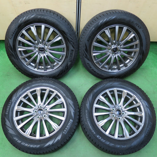 [送料無料] バリ溝！22年！キレイ！9.5分以上★フォレスター等 225/60R17 スタッドレス ピレリ アイスゼロ アシンメトリコ SIBILLA NEXT W5 シビラ PCD100/5H★4111106イス