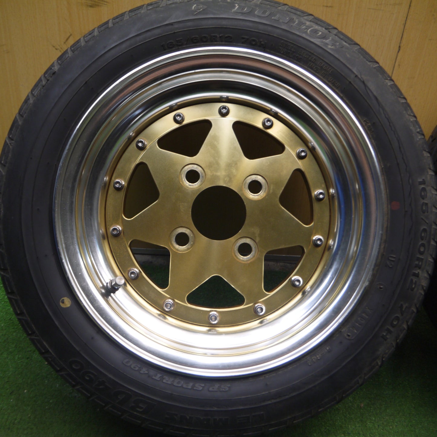 *送料無料* 4本価格★希少！ T-Speed ローバーミニ 等 165/60R12 ダンロップ LE MANS Bb490 12インチ PCD101.65/4H★4050109Hノ