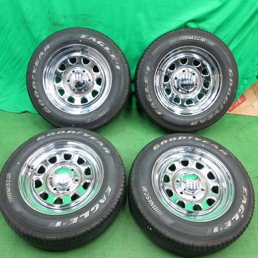 *送料無料* バリ溝！9.5分★DAYTONA 215/65R16C 109/107R グッドイヤー イーグル #1 ナスカー ホワイトレター デイトナ PCD139.7/6H★4042708ナノ