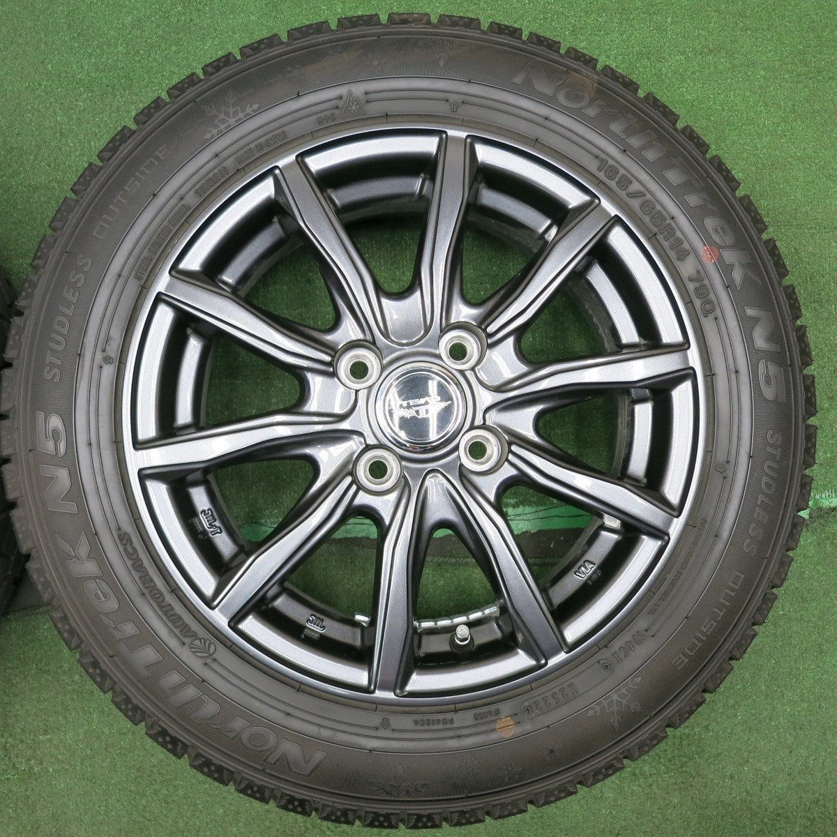 *送料無料* バリ溝！22年！キレイ！ほぼ10分★スタッドレス 165/65R14 オートバックス ノーストレック N5 TEAD テッド 14インチ PCD100/4H★4050903NJス