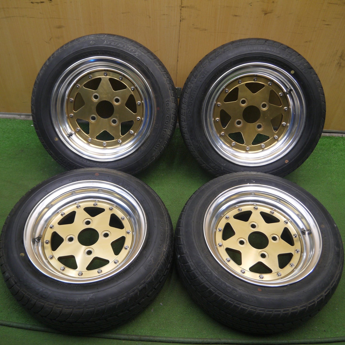 *送料無料* 4本価格★希少！ T-Speed ローバーミニ 等 165/60R12 ダンロップ LE MANS Bb490 12インチ PCD101.65/4H★4050109Hノ