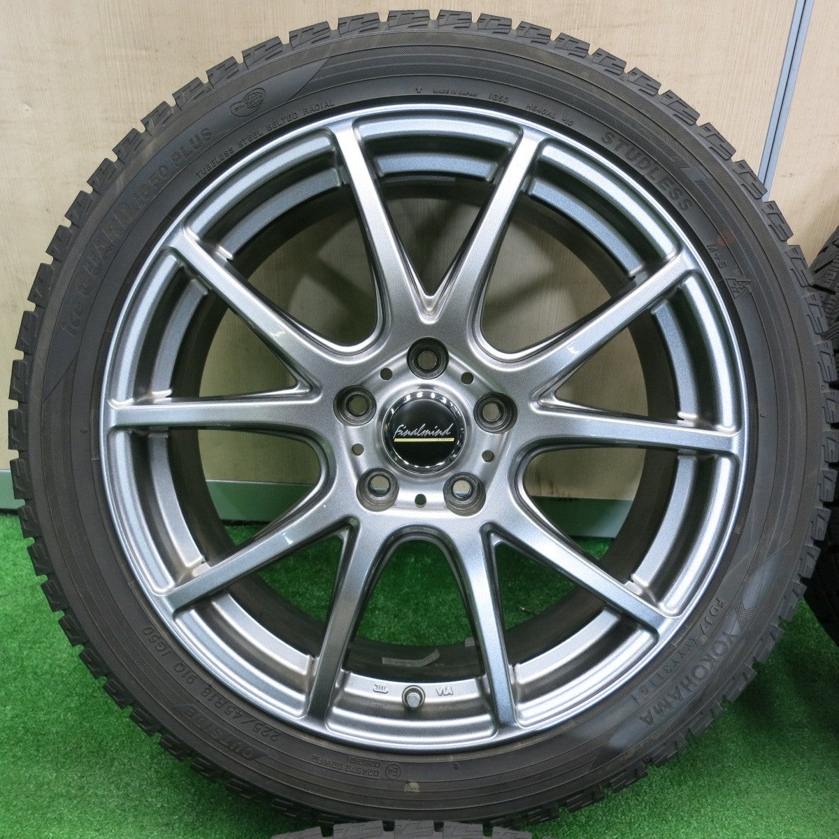 [送料無料] バリ溝！キレイ！9.5分★スタッドレス Final mind 225/45R18 ヨコハマ アイスガード iG50 プラス ファイナルマインド 18インチ PCD114.3/5H★4120606TNス