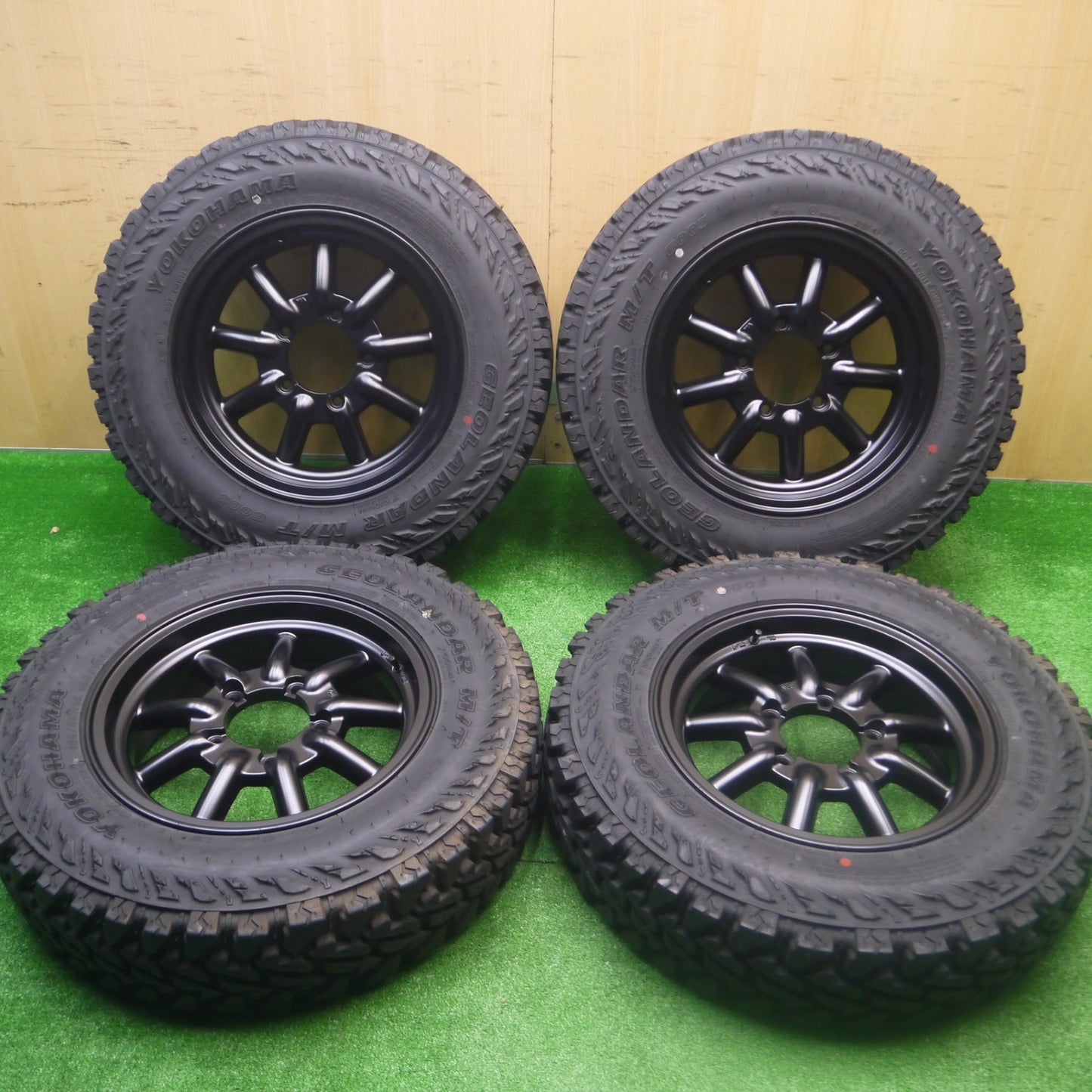 *送料無料* バリ溝！20年！キレイ！9.5分以上★ジムニー FABULOUS BARONE MC-9 185/85R16 ヨコハマ ジオランダー M/T G003 ファブレス ヴァローネ PCD139.7/5H★4082803Hノ