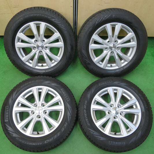 *送料無料* バリ溝！22年！キレイ！9.5分以上★ワーゲン 等 AGA TAS 215/60R16 スタッドレス ピレリ アイスゼロ アシンメトリコ PCD112/5H★4062205イス