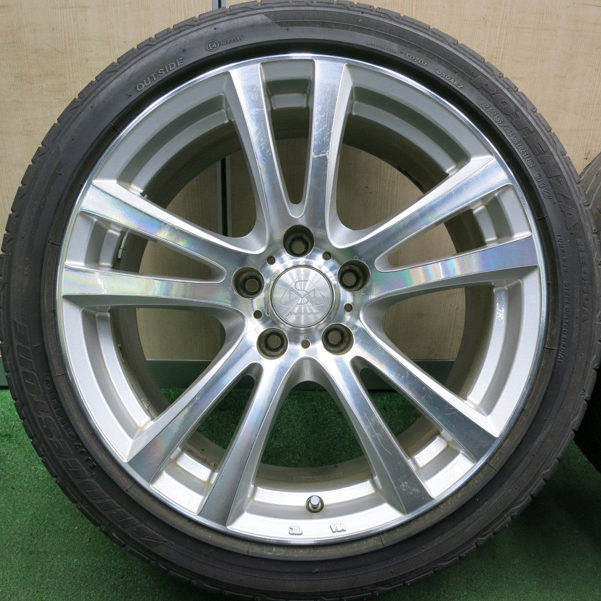 *送料無料* 4本★225/45R18 235/40R18 MANARAY SPORT ブリヂストン RE050A ヨコハマ ES300 マナレイスポーツ PCD114.3/5H★4060401HAノ