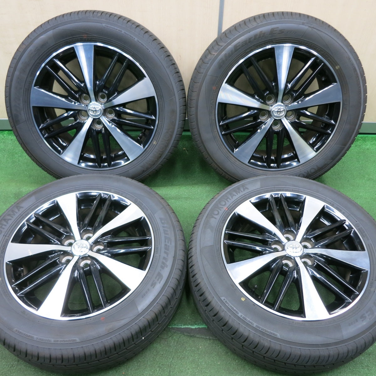 *送料無料* 超バリ溝！22年！キレイ！ほぼ10分★トヨタ 20系 ウィッシュ 純正 195/60R16 ヨコハマ BluEarth-ES ES32 PCD100/5H★4062703NJノ