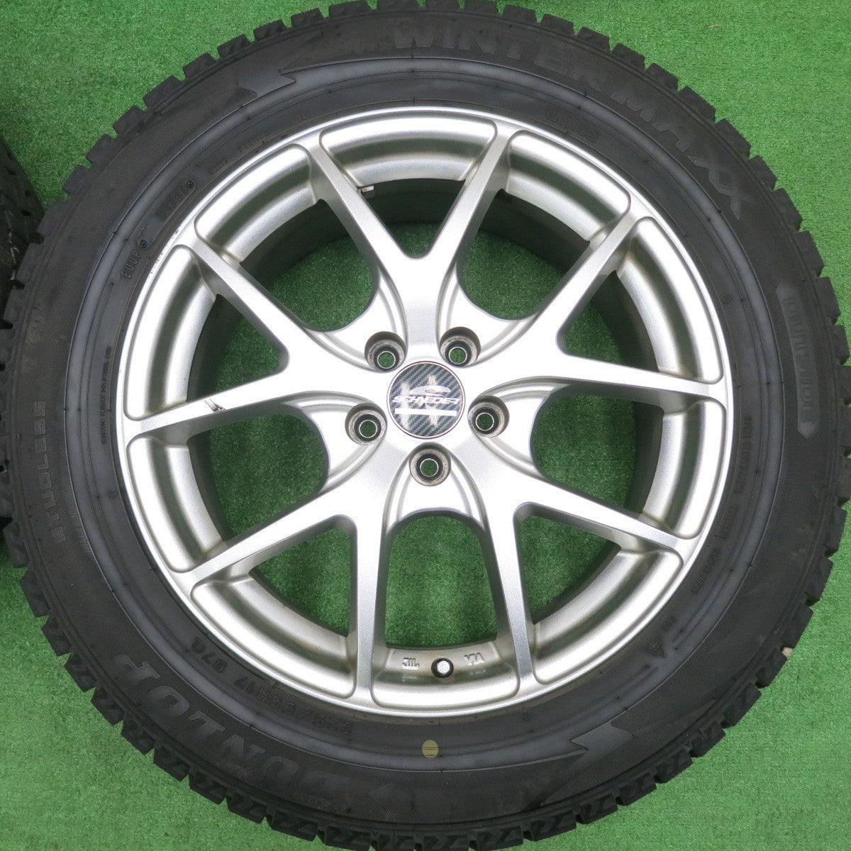 [送料無料] バリ溝！21年！9.5分★XV 等 225/55R17 スタッドレス ダンロップ ウインターマックス WM02 SCHNEIDER シュナイダー PCD100/5H★4100201HAス