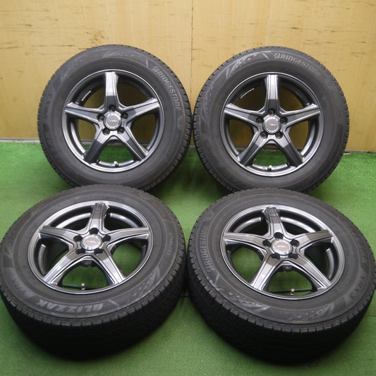 *送料無料* バリ溝！21年！キレイ！9.5分★プリウス 等 195/65R15 スタッドレス ブリヂストン ブリザック VRX3 TOPRUN PCD100/5H★4042408Hス