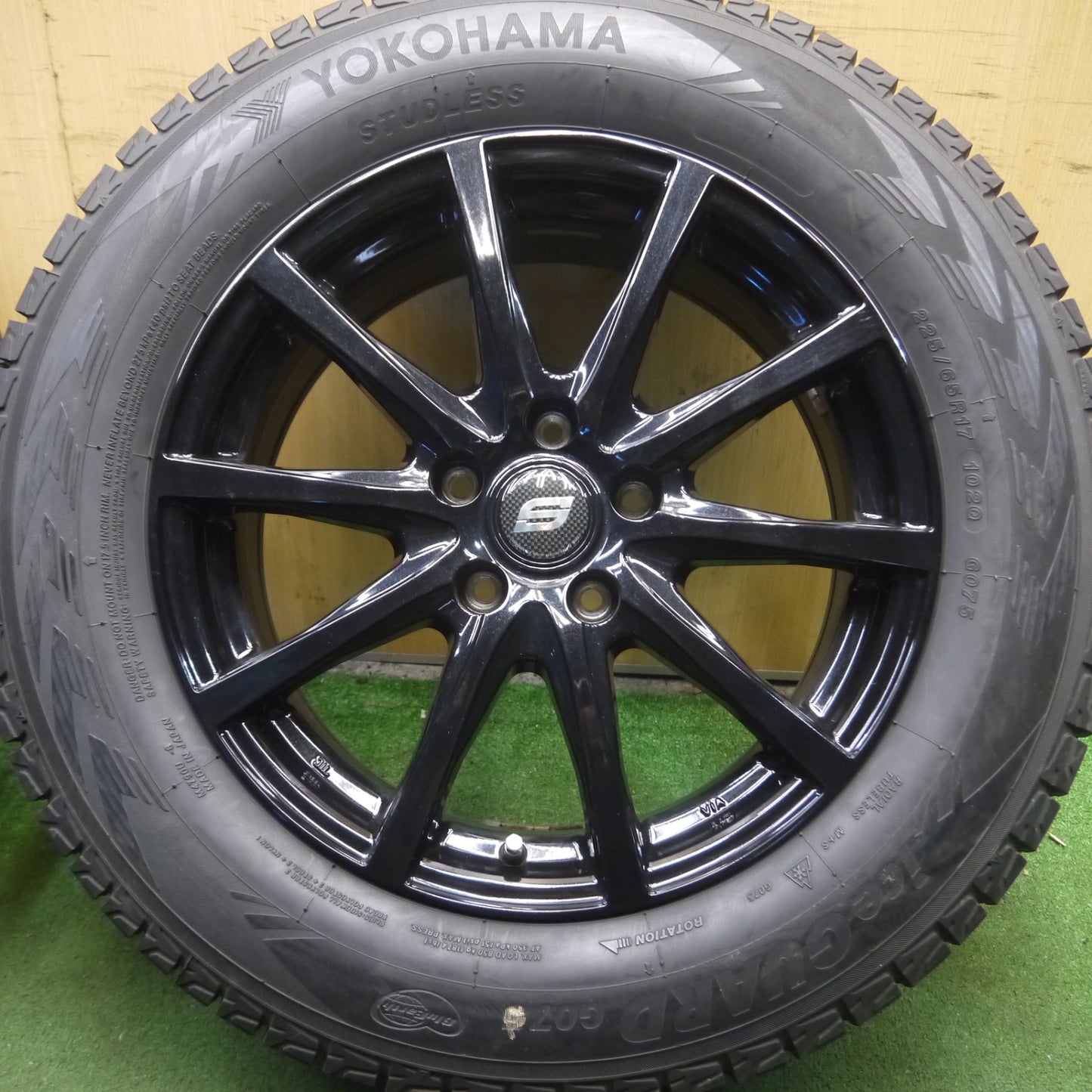 [送料無料] バリ溝！20年！キレイ！ほぼ10分★スタッドレス 225/65R17 ヨコハマ アイスガード G075 STRANGER ストレンジャー 17インチ  PCD114.3/5H★4030107Hス