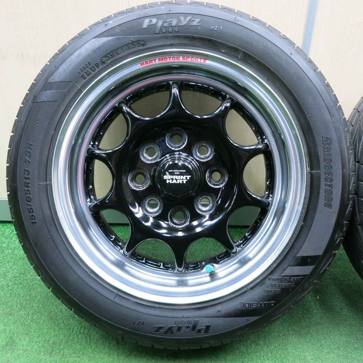 *送料無料* 4本価格★スプリントハート 155/65R13 ブリヂストン プレイズ PZ-1 SPRINT HART PCD110 114.3/4H マルチ★4041501NJノ