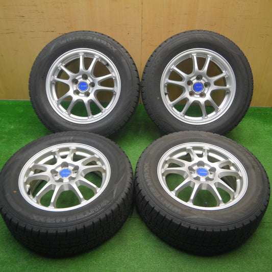 [送料無料] キレイ★プリウス等 195/65R15 スタッドレス ダンロップ ウインターマックス WM02 ECO FORME エコフォルム PCD100/5H★4100706Hス