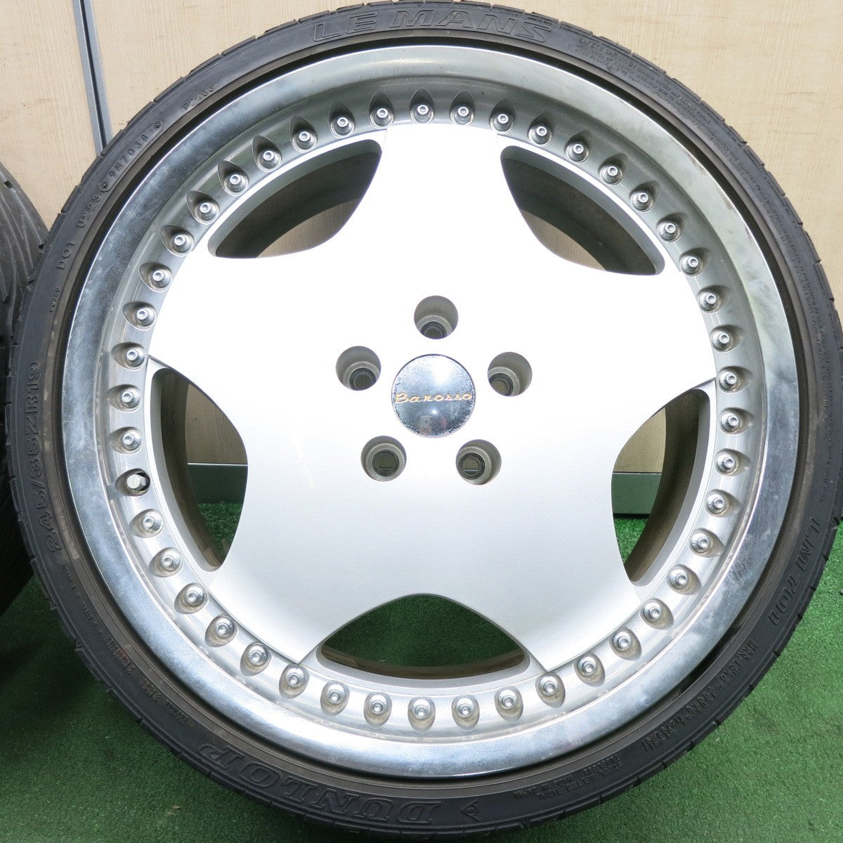 *送料無料* 4本価格★希少 WORK Barosso 245/35R19 ダンロップ LE MANS LM701 バロッソ 19インチ  PCD114.3/5H★4051908HAノ