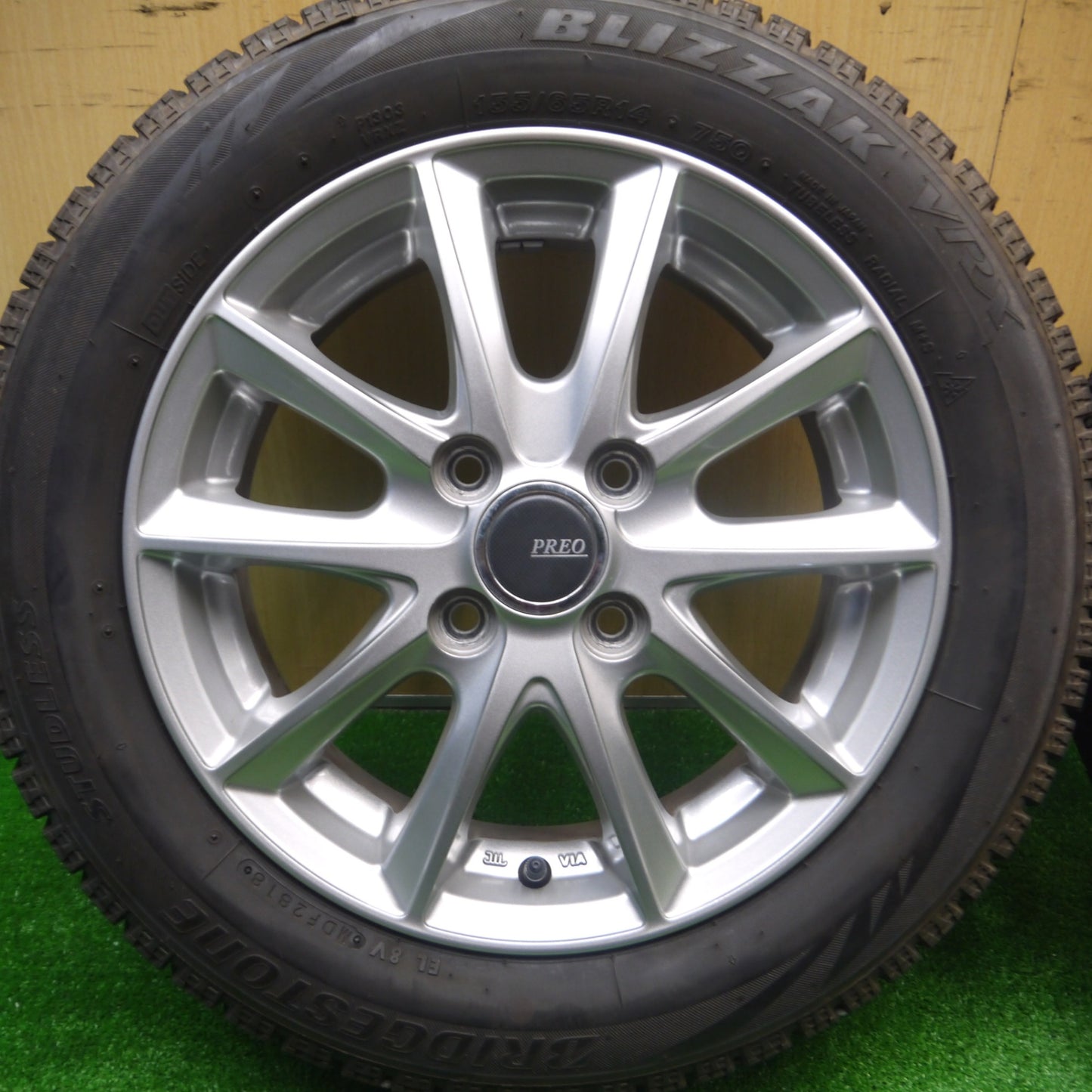 *送料無料* 4本価格★スタッドレス 155/65R14 ブリヂストン ブリザック VRX PREO プレオ 14インチ PCD100/4H★4090606Hス