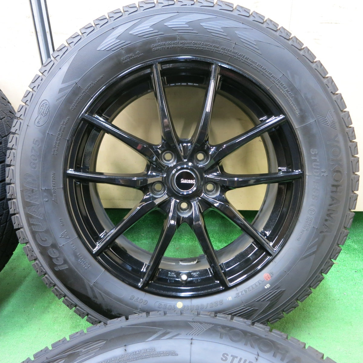 [送料無料] バリ溝！22年！キレイ！9.5分★スタッドレス G.Speed 225/65R17 ヨコハマ アイスガード G075 Gスピード 17インチ PCD114.3/5H★4101004SYス