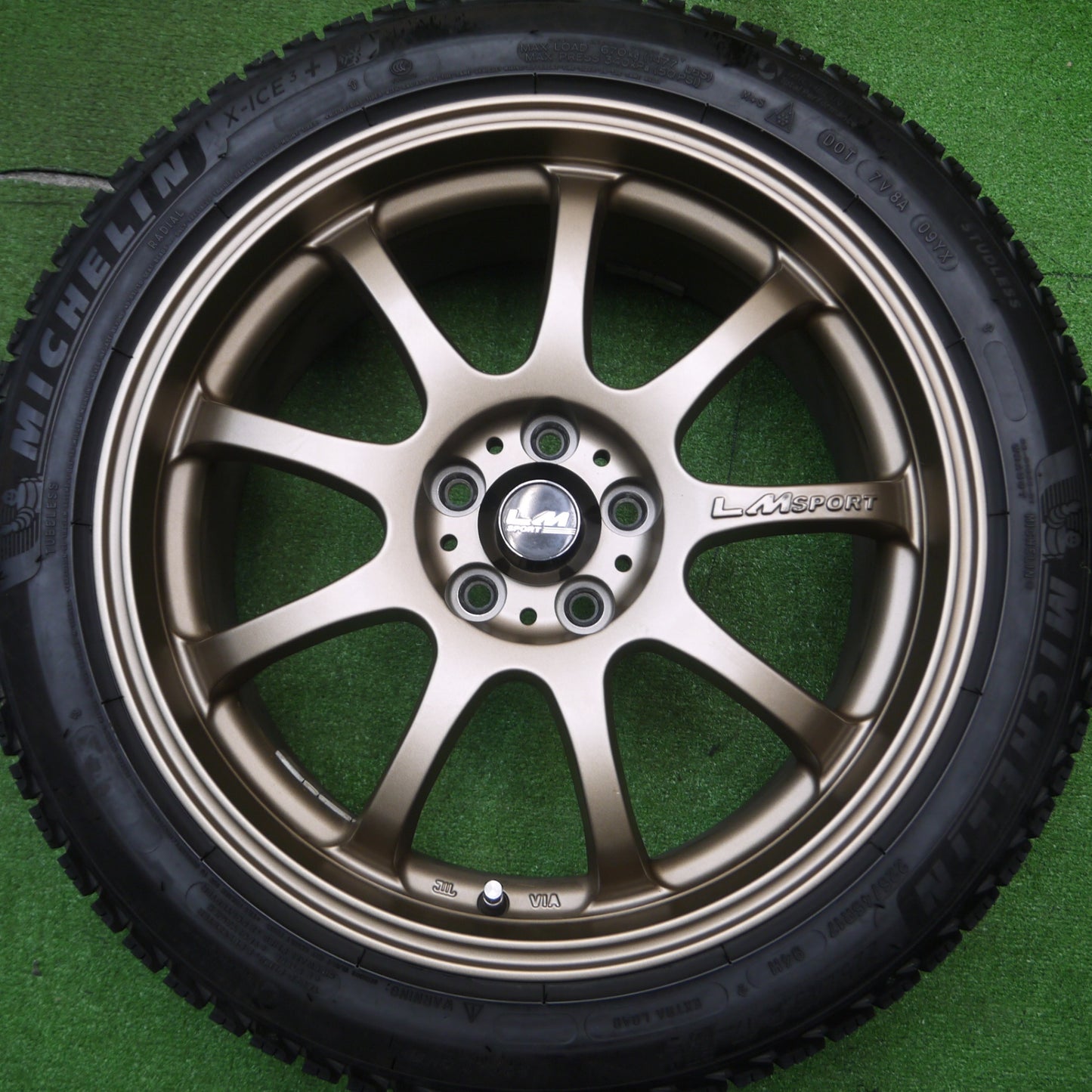 [送料無料] バリ溝！キレイ！9分★プリウス 86 等 LM SPORT 225/45R17 スタッドレス ミシュラン X-ICE3+ LMスポーツ 17インチ PCD100/5H★4121311Hス