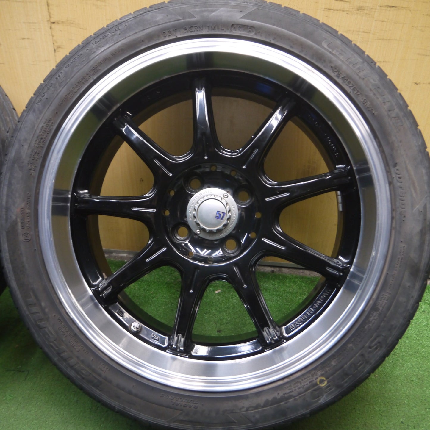 *送料無料* 4本価格★RAYS gram LIGHTS 57Gainer 215/45R17 ラウフェン S FIT EQ レイズ グラムライツ 17インチ PCD100/4H★4042312Hノ