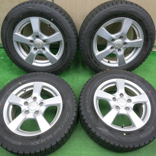 [送料無料] 超バリ溝！23年！キレイ！9.5分以上★スタッドレス 195/65R15 ダンロップ ウインターマックス WM02 GRASS グラス 15インチ PCD114.3/5H★4111507NJス