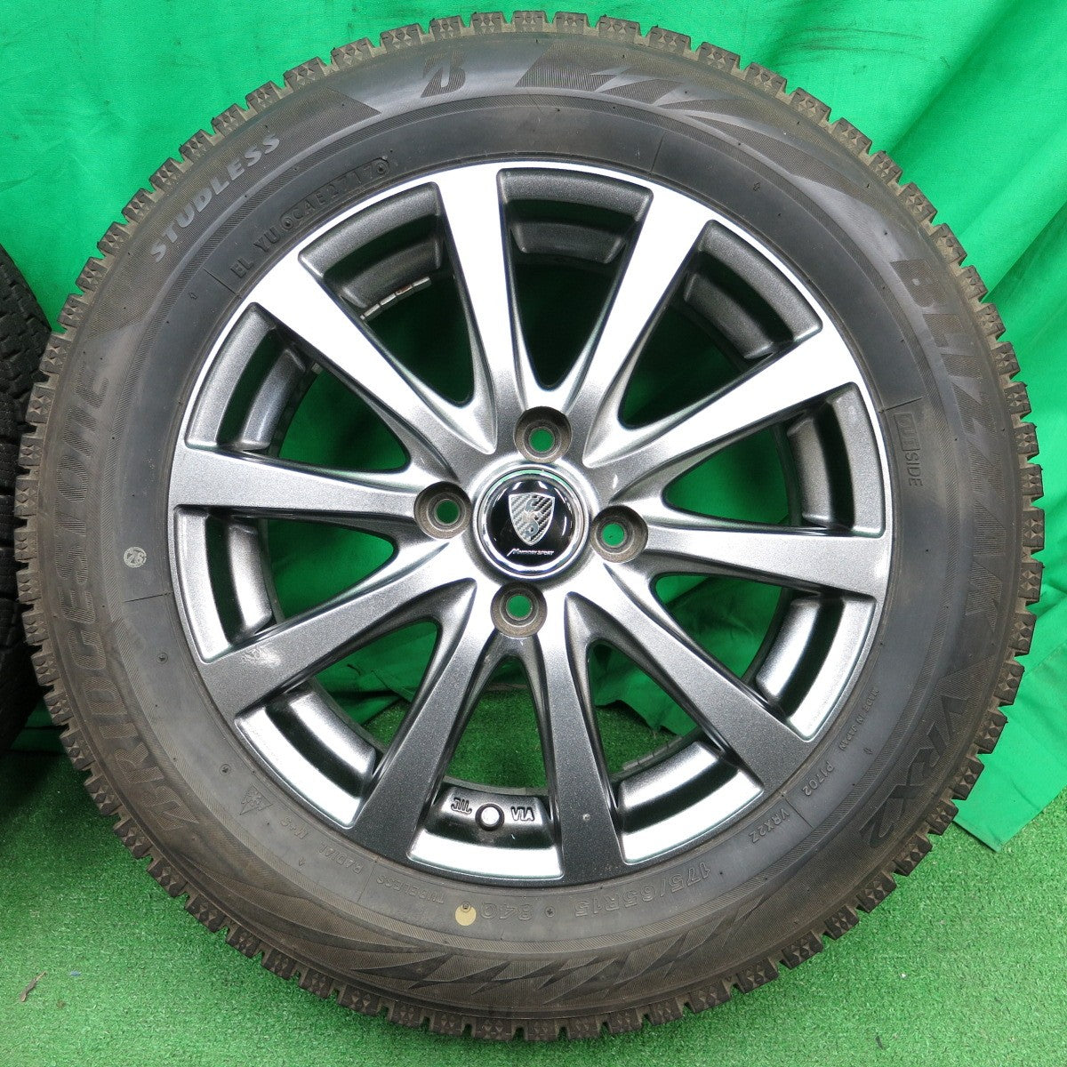 *送料無料* バリ溝！9分★スタッドレス 175/65R15 ブリヂストン ブリザック VRX2 MANARAY SPORT マナレイ PCD100/4H★4042707ナス