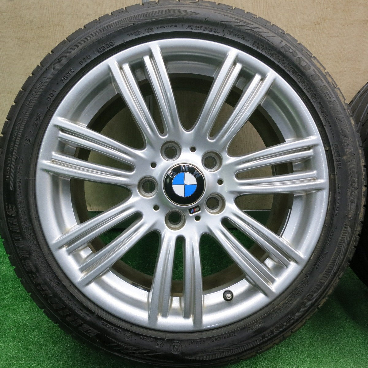 [送料無料] バリ溝！キレイ！9.5分★BMW F20 1シリーズ Mスポーツ 純正 225/45R17 245/40R17 ブリヂストン ポテンザ S001 RFT PCD120/5H★4110201HAノ