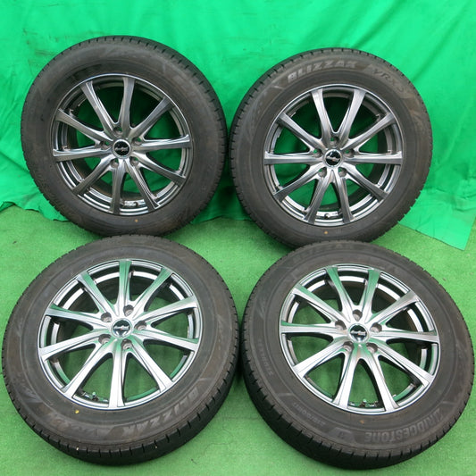 *送料無料* バリ溝！23年！キレイ！9.5分★スタッドレス 215/60R17 ブリヂストン ブリザック VRX3 EuroSpeed MANARAY SPORT PCD114.3/5H★4042907ナス