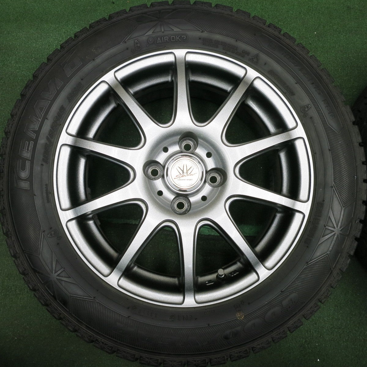 *送料無料* バリ溝！キレイ！8.5分★スタッドレス 185/65R15 グッドイヤー アイスナビ6 LOXARNY SPORT BADX ロクサーニ 632 PCD100/4H★4032903NJス