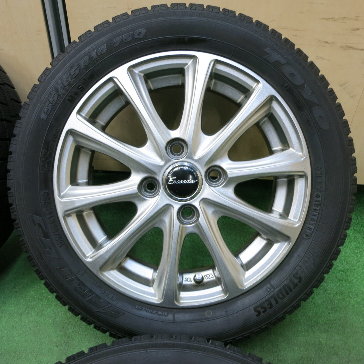 [送料無料] バリ溝！キレイ！8.5分★スタッドレス 155/65R14 トーヨー ガリット G5 Exceeder エクシーダー 14インチ PCD100/4H★4112113SYス