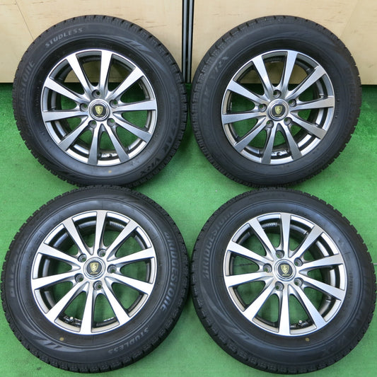 *送料無料* バリ溝！20年！キレイ！8.5分★スタッドレス 195/65R15 ブリヂストン ブリザック VRX MANARAY SPORT マナレイ PCD114.3/5H★4052806イス