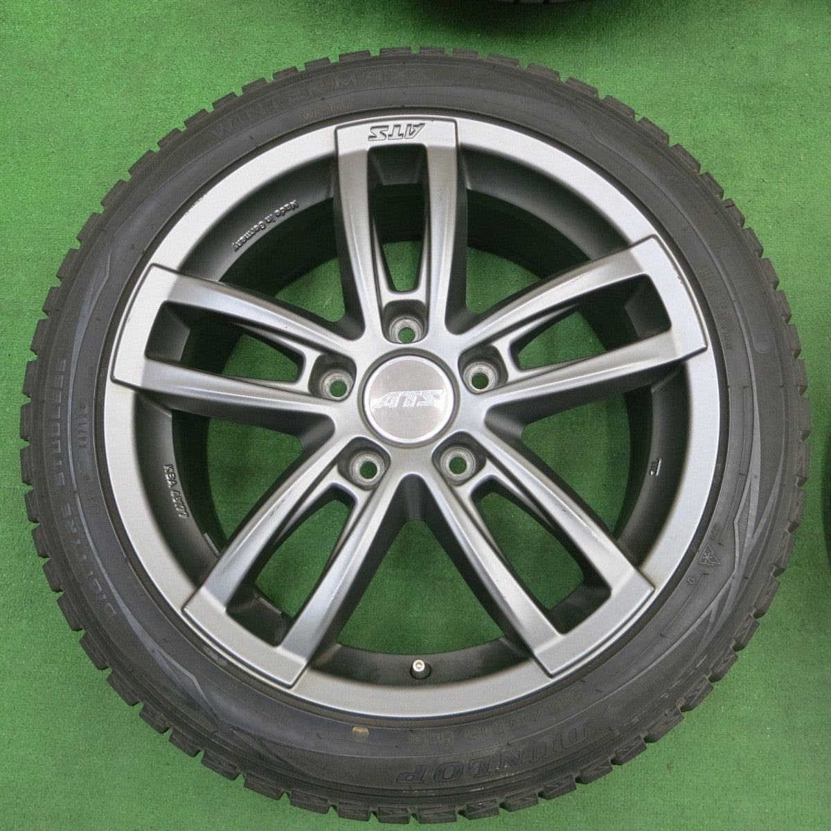 *送料無料* バリ溝！9分★ポルシェ 等 ATS 235/45R18 スタッドレス ダンロップ ウインターマックス WM01 18インチ PCD130/5H★4061801ナス