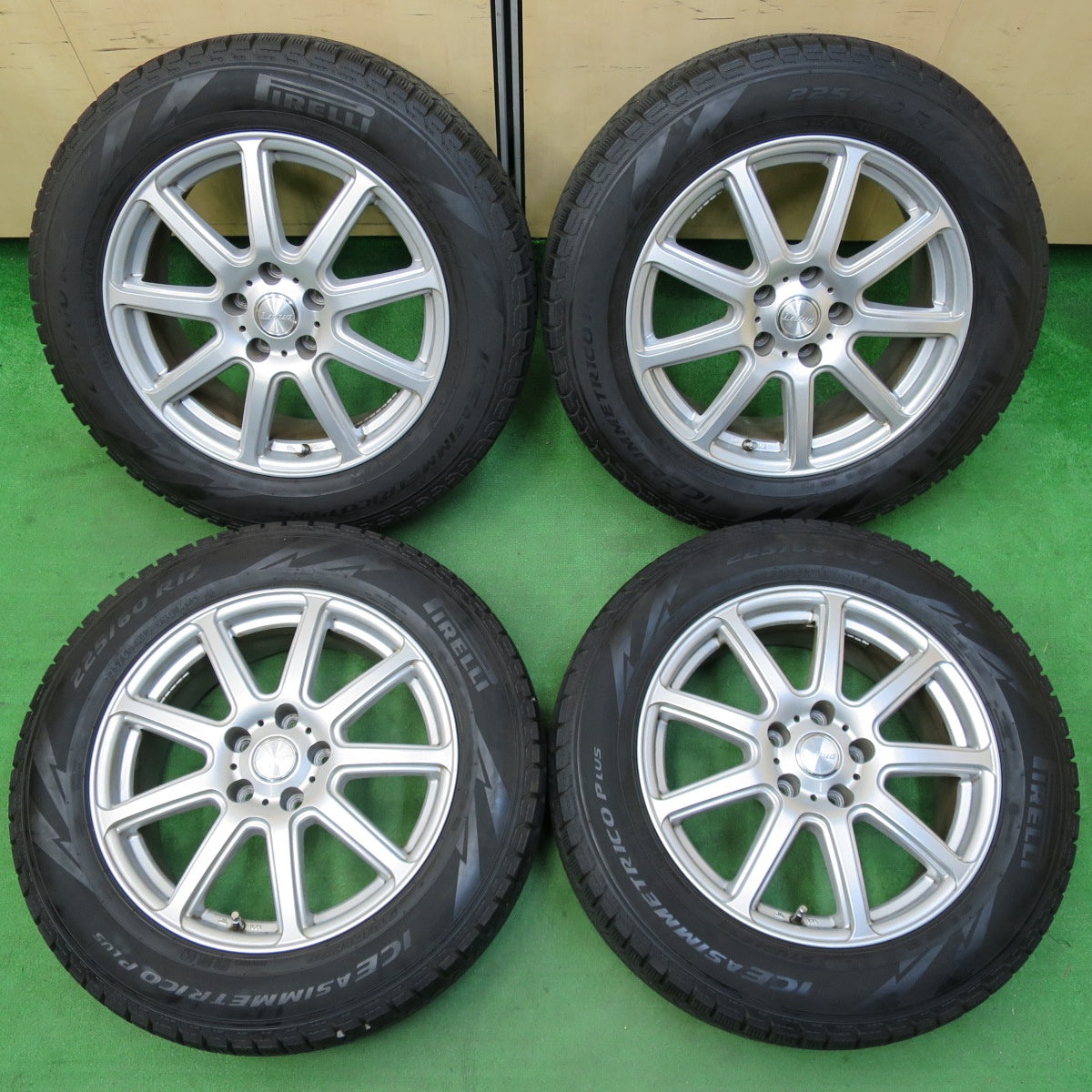 *送料無料* 4本価格！21年★スタッドレス 225/60R17 ピレリ アイスアシンメトリコ プラス Leitua レイツァー 17インチ PCD114.3/5H★4060802イス