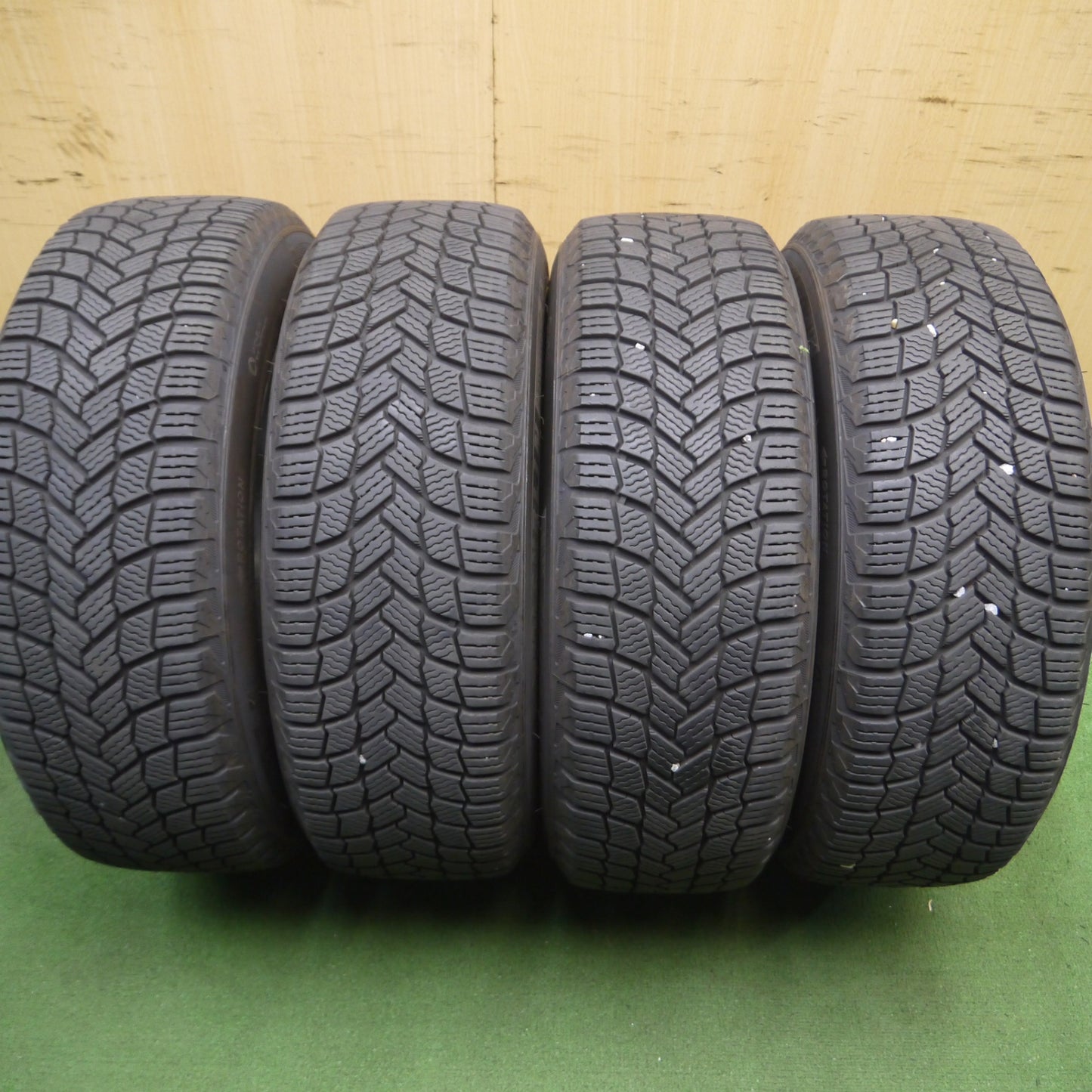 *送料無料* バリ溝！22年！キレイ！9分★プリウス等 195/65R15 スタッドレス ミシュラン X-ICE SNOW ravrion RS01 ラブリオン PCD100/5H★4032701Hス