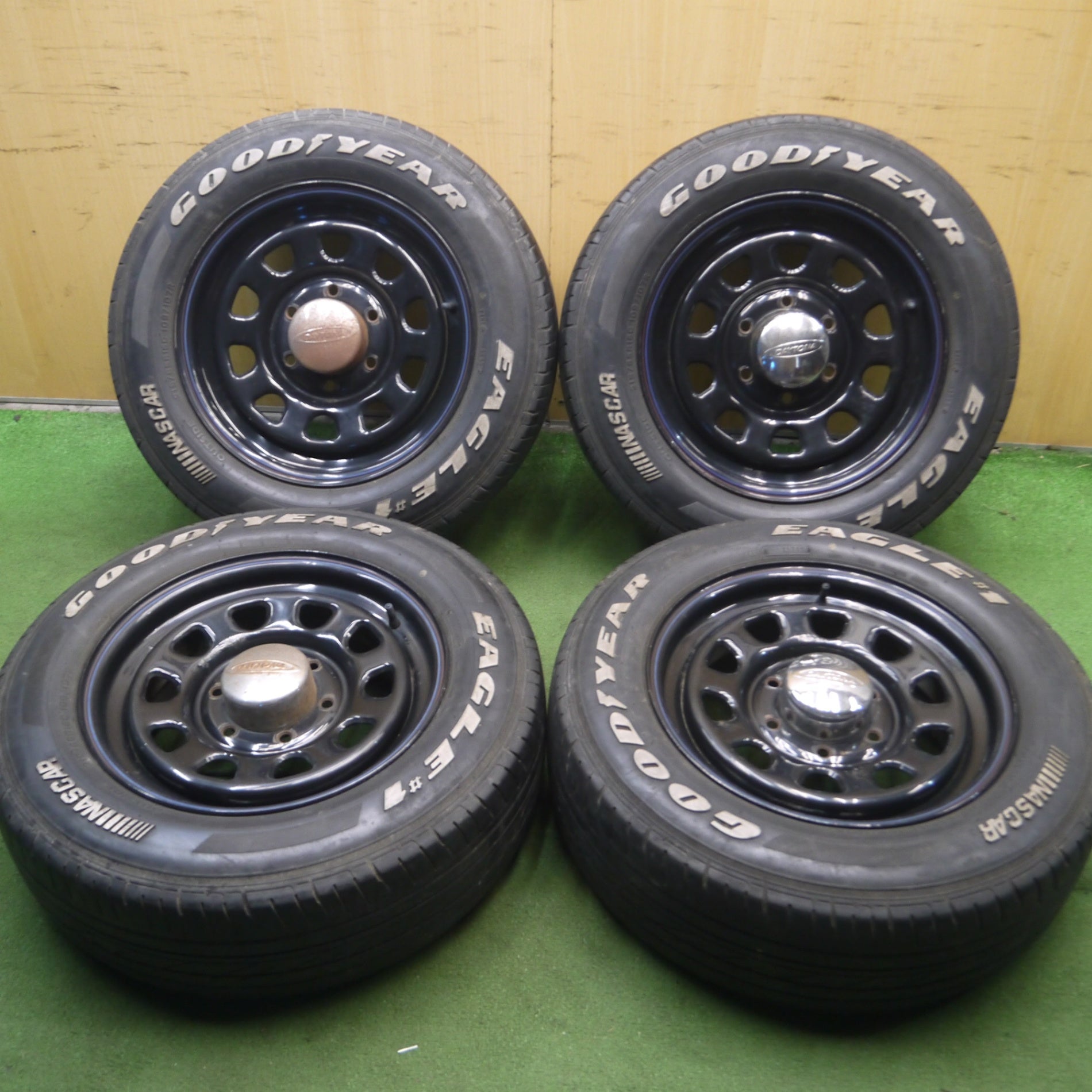 *送料無料* 4本価格★ハイエース 等 DAYTONA 215/65R16 グッドイヤー イーグル #1 ホワイトレター デイトナ 16インチ  PCD139.7/6H★4051503Hノ