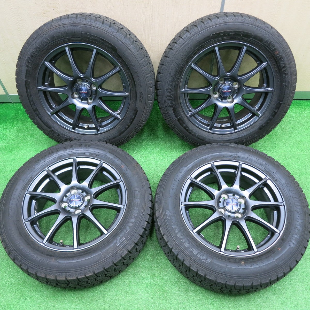 [送料無料] バリ溝！21年！キレイ！9分★スタッドレス 195/65R16 グッドイヤー アイスナビ7 VELVA CHARGE ヴェルヴァ 16インチ PCD100/4H★4100204HAス