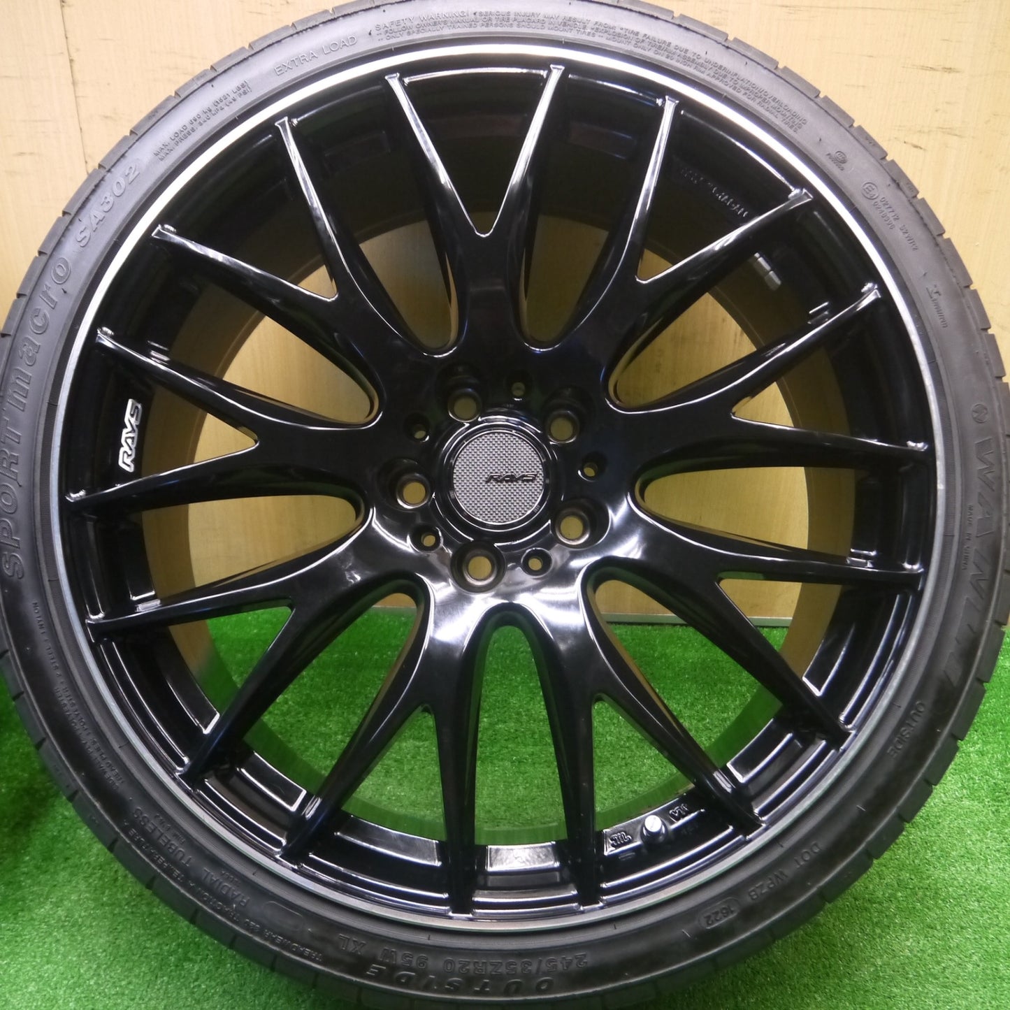 *送料無料* バリ溝！22年！キレイ！8.5分★RAYS HOMURA 2X9 245/35R20 ワンリ SPORT macro SA302 2×9 レイズ ホムラ PCD114.3/5H★4090405Hノ