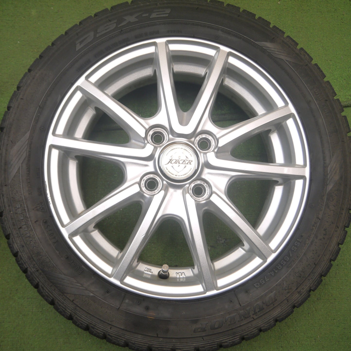 *送料無料* 4本価格★スタッドレス 155/65R14 ダンロップ DSX-2 JOKER ジョーカー 14インチ PCD100/4H★4072301Hス