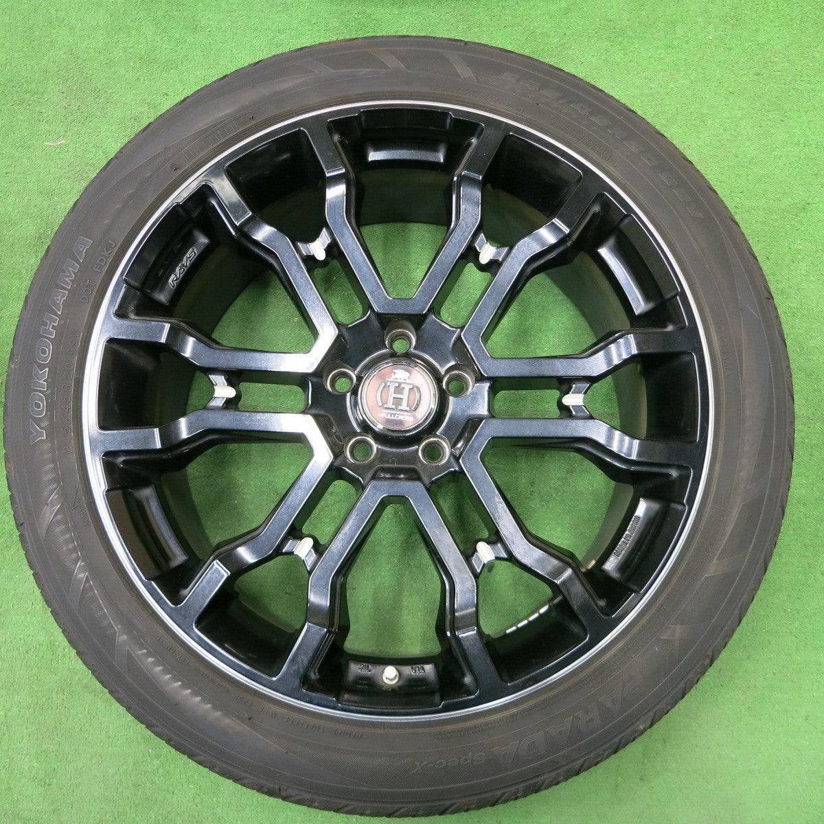 *送料無料* バリ溝！21年！綺麗！9.5分★RAYS HFULL CROSS SLEEKERS T6 245/45R20 ヨコハマ PARADA Spec-X レイズ フルクロス PCD114.3/5H★4060402ナノ