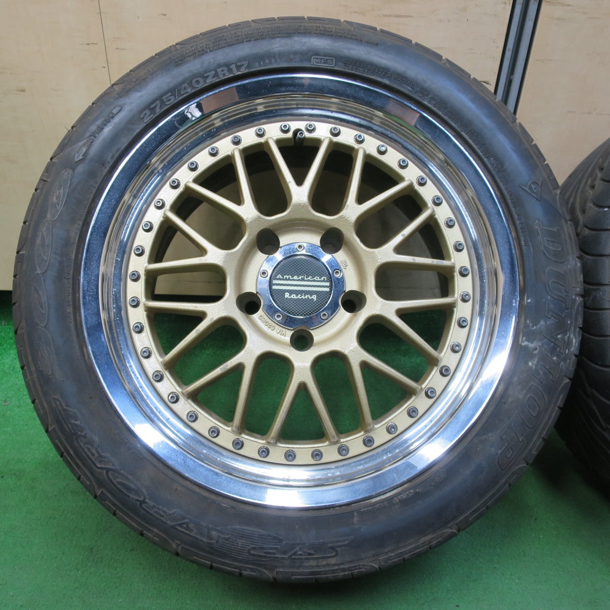 *送料無料* 4本価格★シボレー 等 American Racing 275/40R17 ダンロップ SPスポーツ 9000 アメリカン レーシング PCD120.65/5H★4090107IMノ